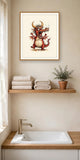 The same wordless print shown hanging on a wall — frame for display only, not included
