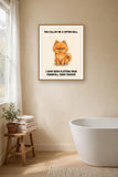 Lifestyle display mockup — frame not included. Furious Pomeranian art print.
