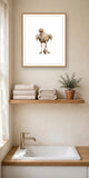 The same wordless print shown hanging on a wall — frame for display only, not included