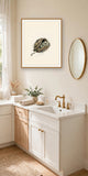 The same wordless print shown hanging on a wall — frame for display only, not included