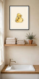 The same wordless print shown hanging on a wall — frame for display only, not included