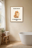 Lifestyle display mockup — frame not included. Smug Pomeranian art print.