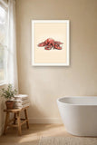 The same wordless print shown hanging on a wall — frame for display only, not included