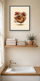 The same wordless print shown hanging on a wall — frame for display only, not included