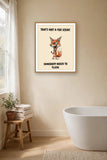 The same print shown hanging in a bathroom — frame for display only, not included