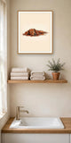 The same wordless print shown hanging on a wall — frame for display only, not included