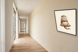The same wordless print shown hanging on a wall — frame for display only, not included