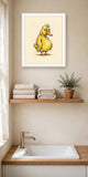The same wordless print shown hanging on a wall — frame for display only, not included