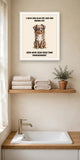 Lifestyle display mockup — frame not included. Judgmental Australian Shepherd art print.