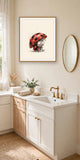 The same wordless print shown hanging on a wall — frame for display only, not included