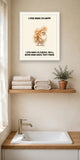 Lifestyle display mockup — frame not included. Smug Pomeranian art print.
