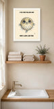 Lifestyle display mockup — frame not included. Pisces Pufferfish zodiac art print.