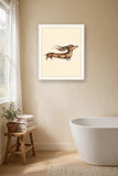 The same wordless print shown hanging on a wall — frame for display only, not included