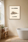 The same print shown hanging on a wall — frame for display only, not included