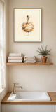 The same wordless print shown hanging on a wall — frame for display only, not included