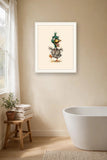 The same wordless print shown hanging on a wall — frame for display only, not included