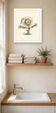 The same wordless print shown hanging on a wall — frame for display only, not included