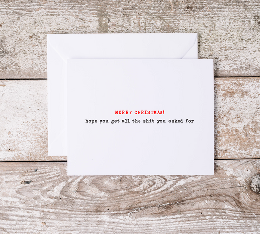 Funny Greeting Card | Awful Festive Card | Festive Season | Love Kids Present | Snarky Appreciation | Thank You | Family Santa Clause Women