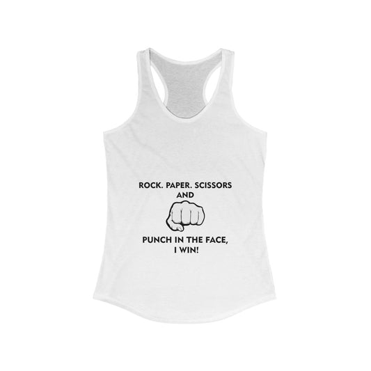 Women's Ideal Racerback Tank -  Rock paper scissors