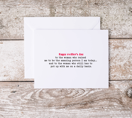 Mother's Day Awful Cards |  Best Gift For Mummy | Sarcastic Mom Gift | Love You Lots, Hilarious Mother | Snarky Moms Club | Charm Basket