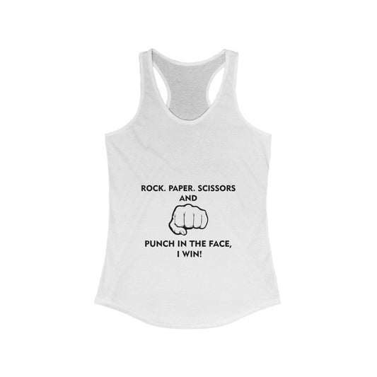 Women's Ideal Racerback Tank -  Rock paper scissors