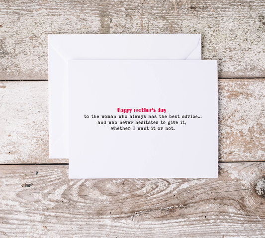 Mother’s Day Card /funny/hilarious/sarcastic/ anytime greeting card