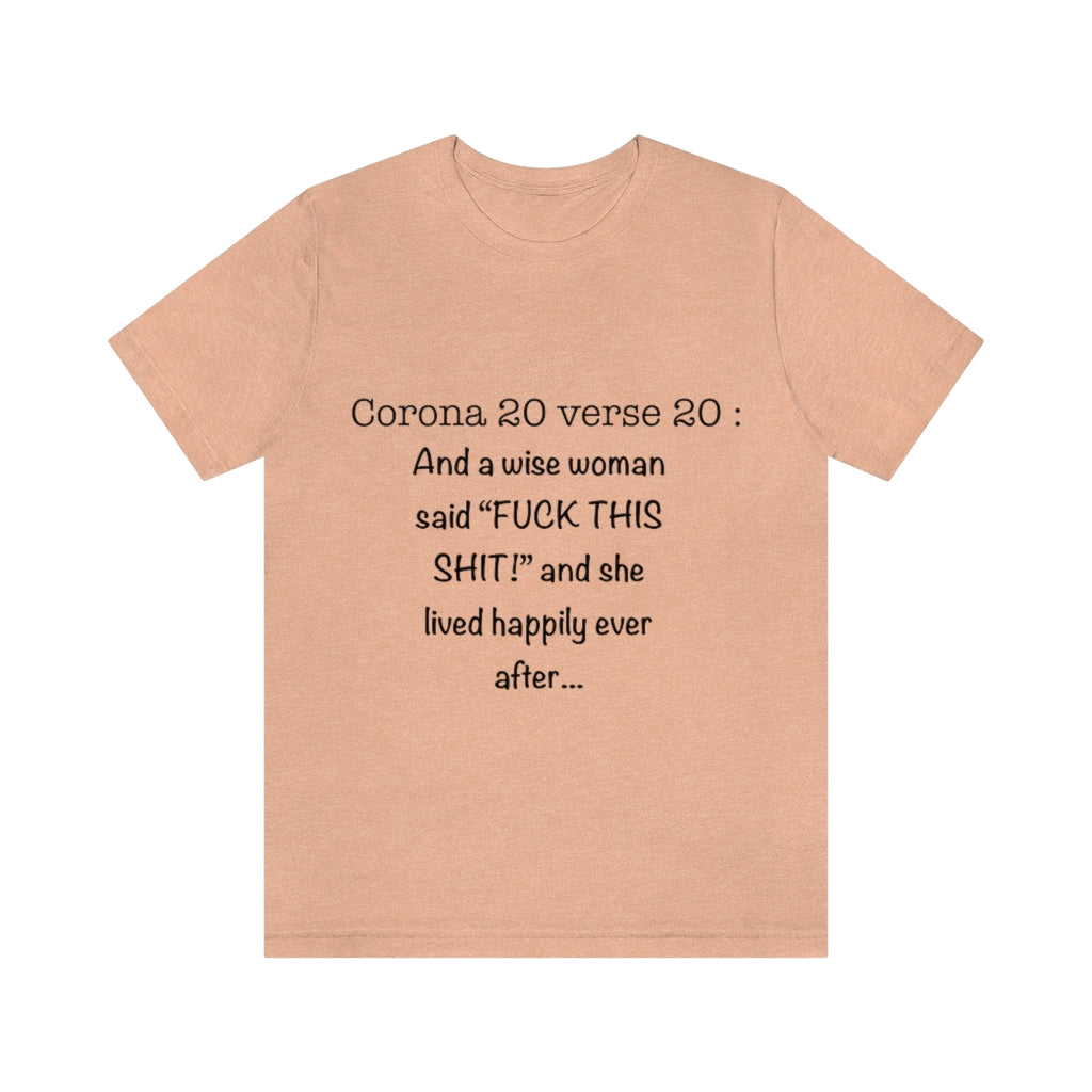 Unisex Jersey Short Sleeve Tee -  Corona 20 verse 20