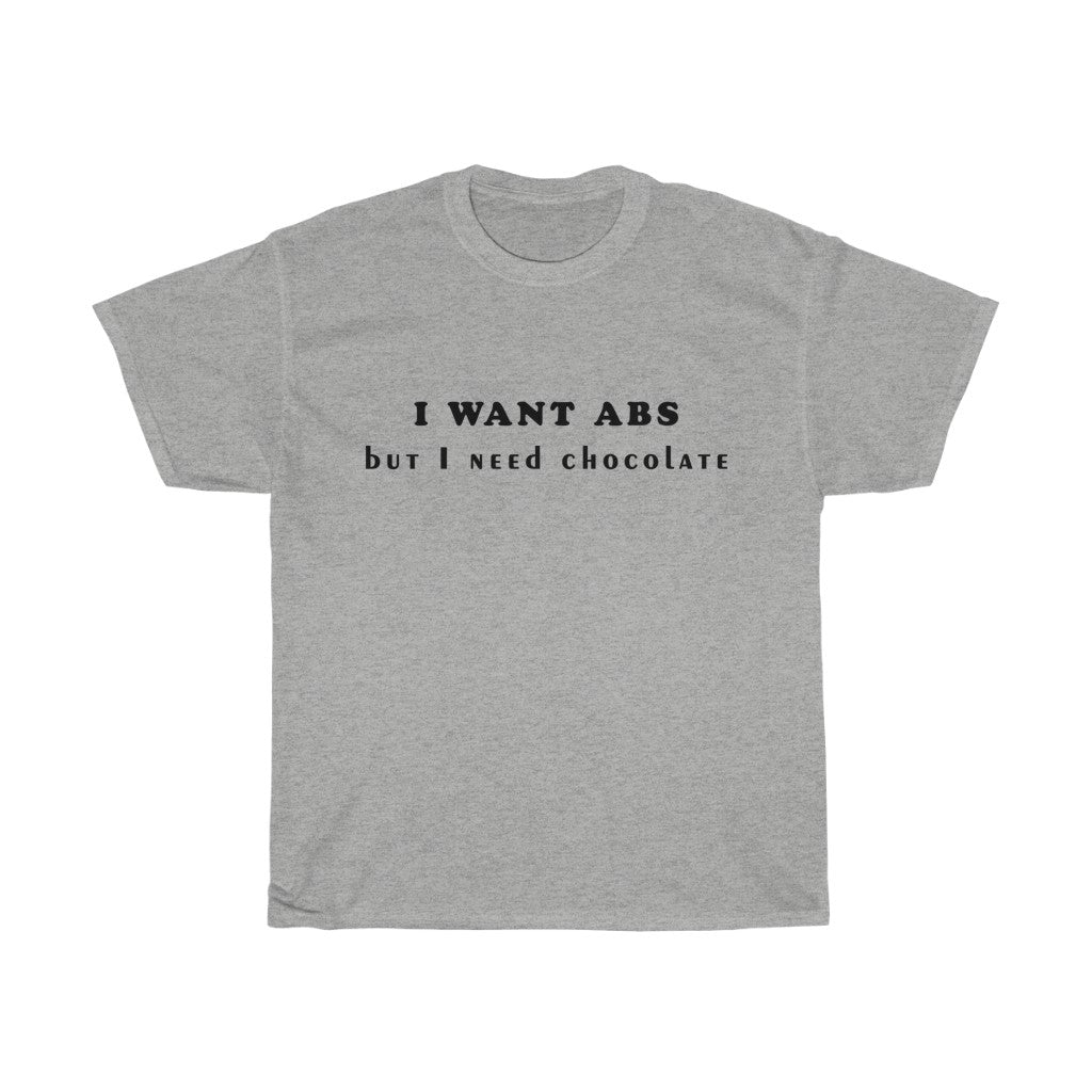 Unisex Heavy Cotton Tee - I want Abs