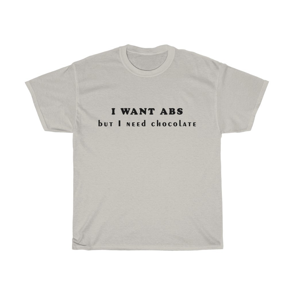 Unisex Heavy Cotton Tee - I want Abs