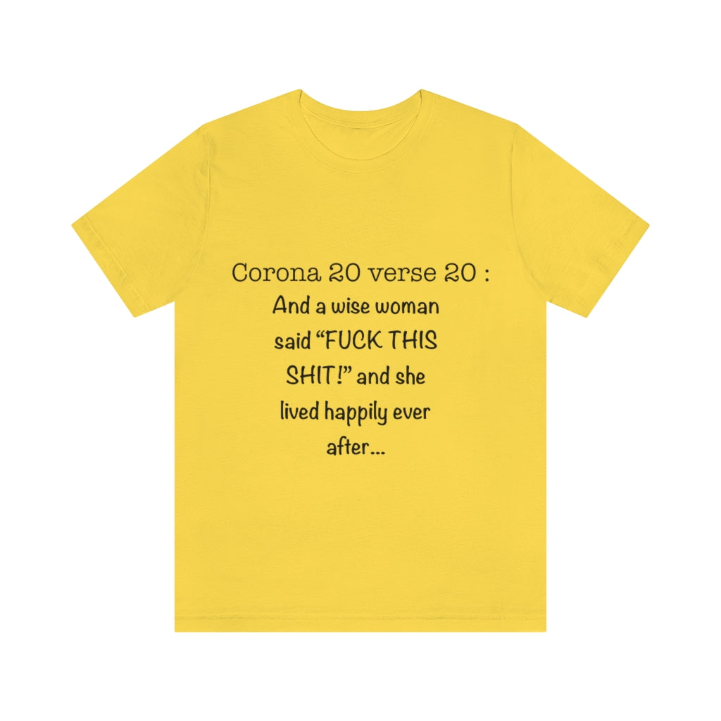 Unisex Jersey Short Sleeve Tee -  Corona 20 verse 20